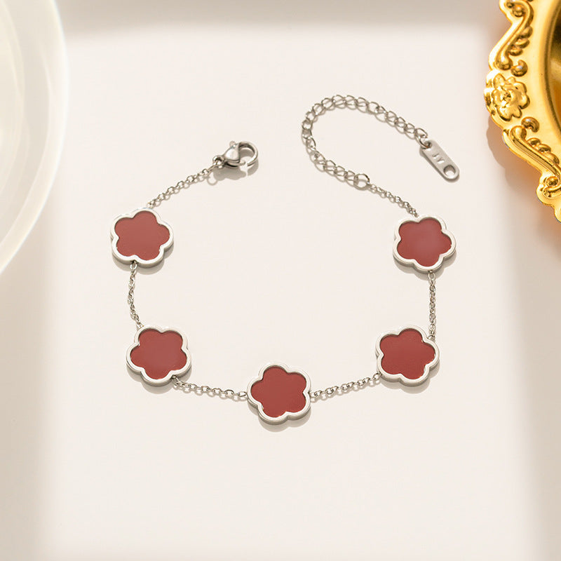 Parthenocissus Flower Titanium Bracelet