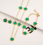 Green Gum Flower Gold Bracelet