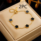 Green Gum Flower Gold Bracelet