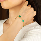 Green Gum Flower Gold Bracelet