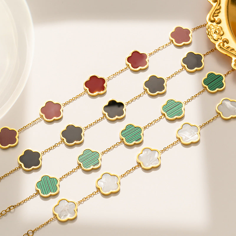 Parthenocissus Flower Titanium Bracelet