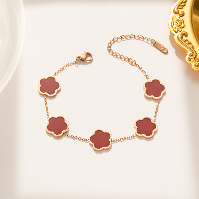 Parthenocissus Flower Titanium Bracelet