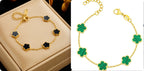 Green Gum Flower Gold Bracelet